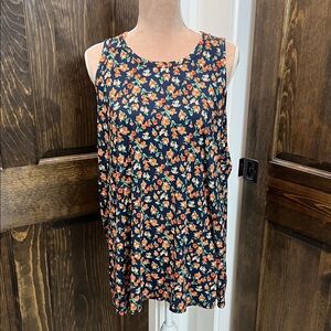 NWT Old Navy Floral Tank Top - Navy and Orange